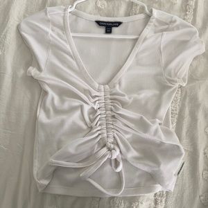 V neck, scrunch front Top